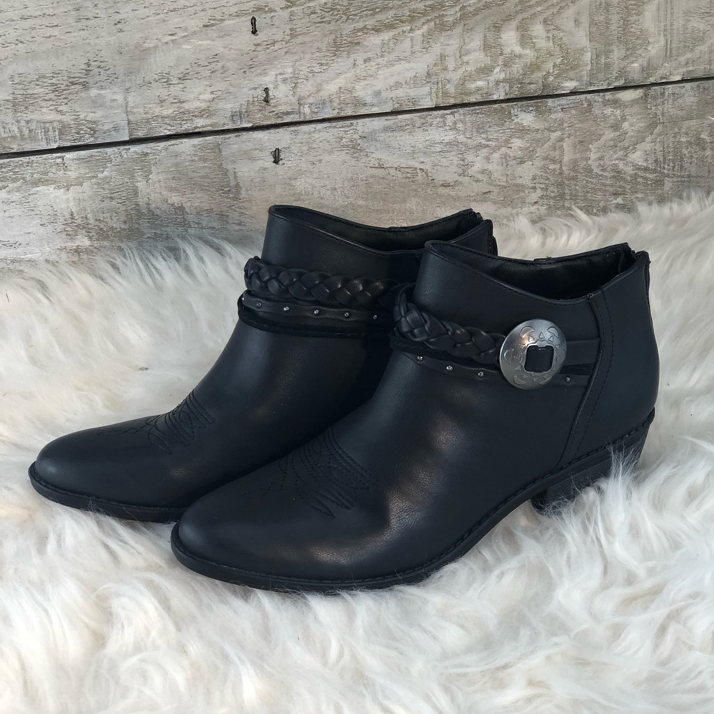 Black Western Flair Booties Woman's Sz 6.5 BOHO